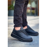 Kb-005 Kuback Siyah Cilt Siyah Taban  Bağcıklı  Günlük Erkek  Ayakkabı