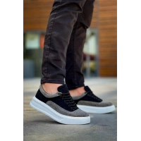 Kb-005 Kuback Siyah Gri Süet Bağcıklı  Günlük Erkek  Ayakkabı