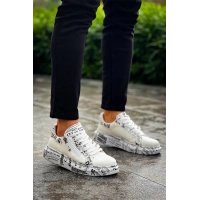 Kb-02  Kuback Bağcıklı Crocodile Beyaz Gazete Günlük Erkek Ayakkabı