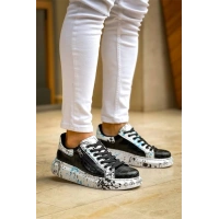 Kb-02  Kuback Bağcıklı Crocodile Siyah Mavi Günlük Erkek Ayakkabı