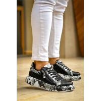 Kb-02  Kuback Bağcıklı Crocodile Siyah Siyah Günlük Erkek Ayakkabı