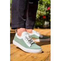 Kb-110  Kuback Yeşil Triko Yüksek Taban Bağcıklı Günlük Erkek Ayakkabı