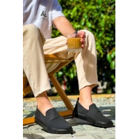 Kb-114  Kuback Siyah Triko Siyah  Yüksek Taban Bağcıksız Günlük Erkek Ayakkabı