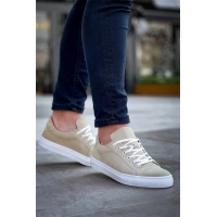 Kb-122   Kuback Bej Süet Yüksek Taban Bağcıklı Günlük Erkek Ayakkabı