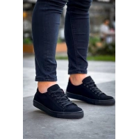 Kb-122   Kuback Siyah Süet Siyah Yüksek Taban Bağcıklı Günlük Erkek Ayakkabı