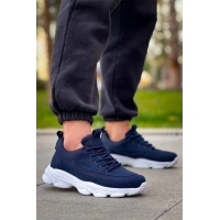 Kb-707  Kuback Lacivert Süet Yüksek Taban Bağcıklı Günlük Erkek Ayakkabı