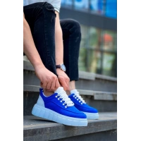 KB-X10 Kuback Sax Süet Beyaz Yüksek Taban Günlük Spor Ayakkabı