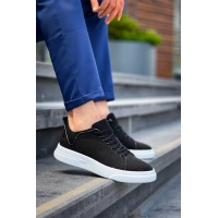 KB-X204 Kuback Siyah Keten Beyaz Yüksek Taban Günlük Erkek Spor Ayakkabı