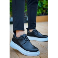 Kb-X3  Kuback Siyah Cilt  Bağcıklı  Günlük Erkek  Ayakkabı