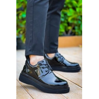 Kb-X3  Kuback  Siyah Rugan Siyah Taban  Bağcıklı  Günlük Erkek  Ayakkabı