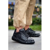 Kb-X500  Kuback Siyah Silwer  Bağcıklı  Günlük Erkek  Ayakkabı