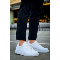 Kb-X7  Kuback Beyaz Yüksek Taban Bağcıklı Günlük Erkek Ayakkabı