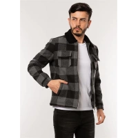 Kürklü Yaka Ekose Ceket