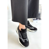 Mark Siyah Cilt Bağcıklı Spor Ayakkabı