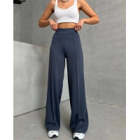 Önü Çımalı Pantolon Füme