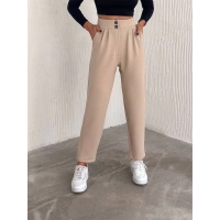 Örme Krep Pantolon Çift Düğmeli