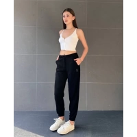Paça Lastikli Rahat Kumaş Eşofman Siyah
