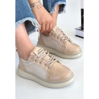 Piona Bej Rugan Bağcıklı Spor Ayakkabı