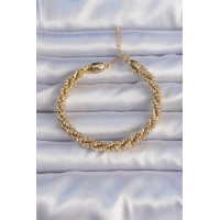 Pirinç Altın Renk Sarmal Model Bileklik