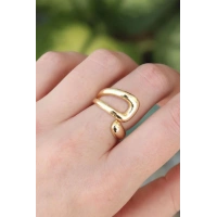 Pirinç Gold Renk Ayarlanabilir Yüzük