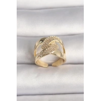 Pirinç Gold Renk Ayarlanabilir Zirkon Taşlı Kadın Yüzük