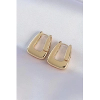 Pirinç Gold Renk Kalın Küpe