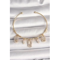 Pirinç Gold Renk Sallantı Zirkon Taşlı Messika Figür Charm Kadın Bileklik