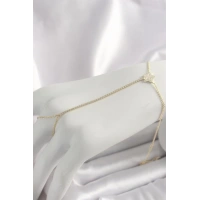 Pirinç Gold Renk Su Yolu Zirkon Taşlı Yıldız Model Kadın Şahmeran