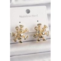 Pirinç Gold Renk Virüs Figür Model Kadın Küpe