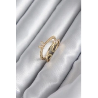 Pirinç Gold Renk Zirkon Taş Detay Kelebek Model Kadın Yüzük