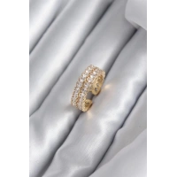 Pirinç Gold Renk Zirkon Taşlı Kadın Yüzük