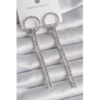 Pirinç Gold Renk Zirkon Taşlı Su Yolu Model Kadın Küpe