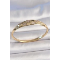Pirinç Gold Renk Zirkon Taşlı Yıldız İşlemeli Kadın Kelepçe