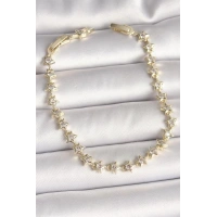 Pirinç Gold Renk Zirkon Taşlı Yıldız Model VIP Seri Kadın Bileklik