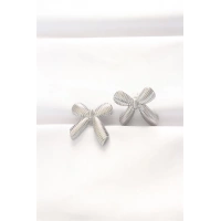 Pirinç Gümüş Renk Fiyonk Küpe