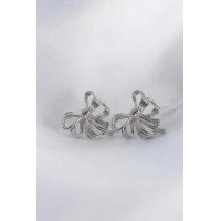 Pirinç Gümüş Renk Fiyonk Küpe