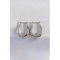 Pirinç Gümüş Renk İçi Boş Gül Küpe