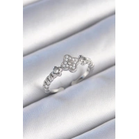 Pirinç Gümüş Renk İncili Yonca Model Zirkon Taş Detaylı Kadın Yüzük