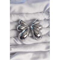 Pirinç Gümüş Renk İri Bombeli Kelebek Küpe