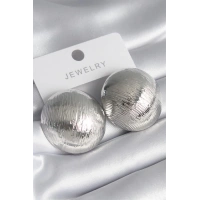 Pirinç Gümüş Renk İşleme Detay Daire Model Kadın Küpe