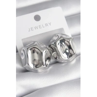 Pirinç Gümüş Renk İşlemeli Top Model Kadın Küpe