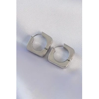 Pirinç Gümüş Renk Kare Küpe