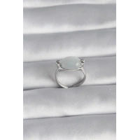 Pirinç Gümüş Renk Sedefli Kadın Yüzük