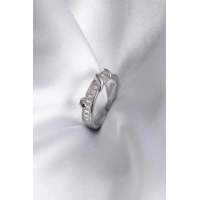 Pirinç Gümüş Renk Su Yolu Zirkon Taşlı Kadın Yüzük