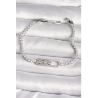 Pirinç Gümüş Renk Su Yolu Zirkon Taşlı Messika Model Kadın Bileklik