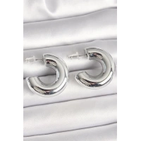 Pirinç Gümüş Renk Yarım Halka Model CCB Kadın Küpe