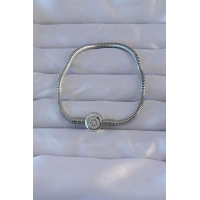 Pirinç Gümüş Renk Zirkon Taşlı Charm Bileklik