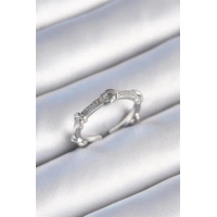 Pirinç Gümüş Renk Zirkon Taşlı Düğüm Model Kadın Yüzük