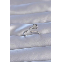 Pirinç Gümüş Renk Zirkon Taşlı İncili Satürn Model Ayarlanabilir Yüzük