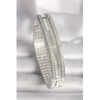 Pirinç Gümüş Renk Zirkon Taşlı Kadın Kelepçe